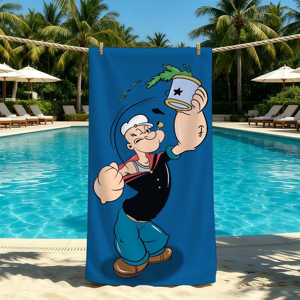 P-Popeye-ES Animation Towel For Outdoor Camping Beach Towel Super Absorbent Quick-Drying Summer Towel