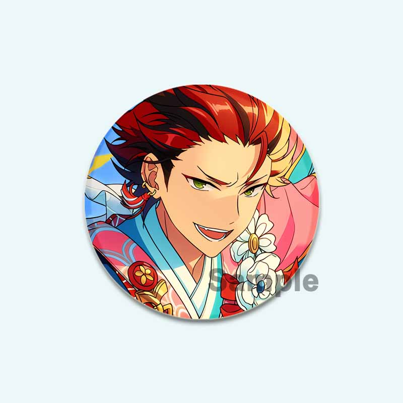 32/44/58mm Anime Collection Ensemble Stars Tinplate Pin Round Cartoon Snap-in Brooches for Backpack Accessories Badge Handmade Decoration