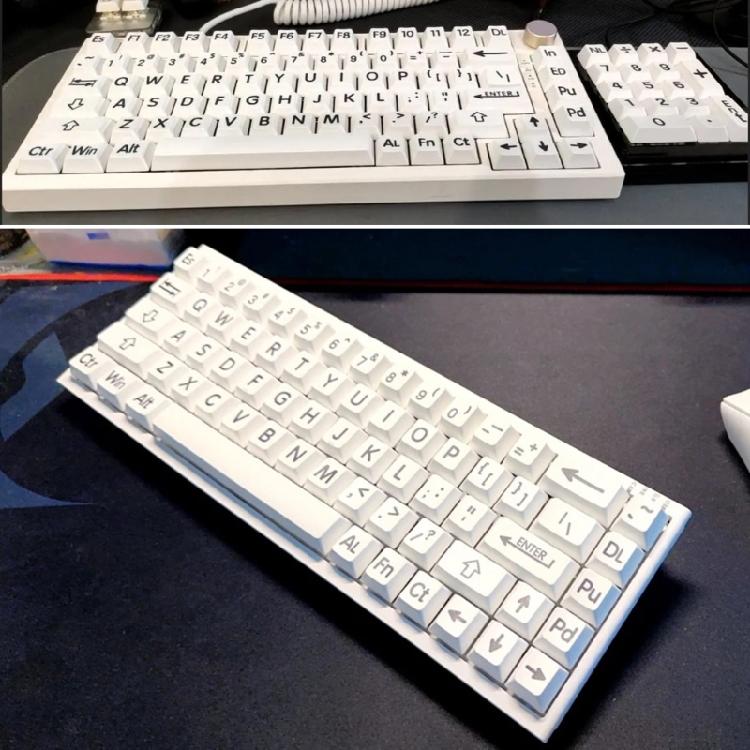Оригинальный набор черных и белых кейкапов с профилем OEM, 125 шт., для механических клавиатур, расширенный, для комфортного набора текста