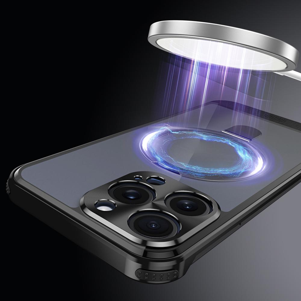 Для iPhone 13 Pro Ароматерапевтический чехол Магнитное кольцо-подставка Акриловая+Алюминиевый сплав крышка