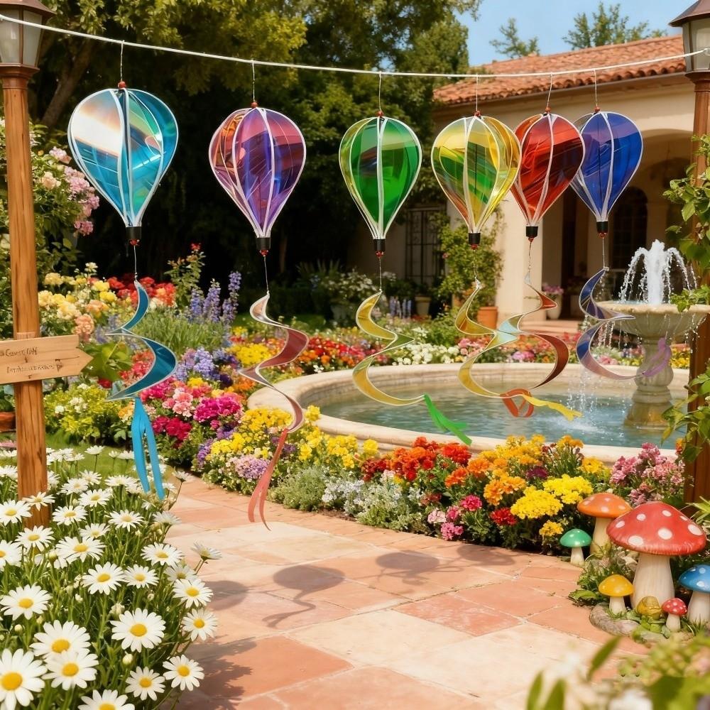 1 шт. Воздушный шар Случайный цвет Воздушный шар Вращающийся Гигантский Размер Ветряные вертушки Радужные пайетки Подвесные украшения Декорация