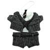 COZENTA Doll Plush Toy Clothes Plush Clothes Shirt Pants Belt Suit Vest Tie Set Cute 15cm (Dark Gray)