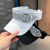 Стильная открытая шляпа-панама с пряжкой-стразами для женщин, универсальная, для весны и лета, для защиты от солнца на открытом воздухе, маленькая шляпа от солнца