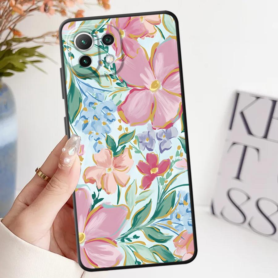 Cartoon Flower Butterfly Funda Phone Cover Case for Xiaomi Mi 12X 12 13 Lite 10T 11 14 12T Pro 11T