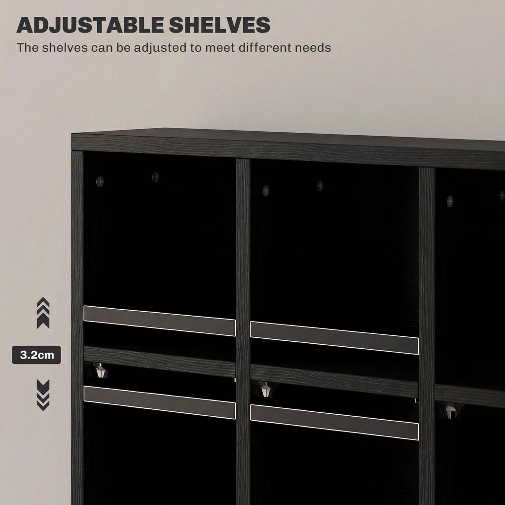 CD Storage Unit With Adjustable Shelves 89 X 130.5 Cm Black