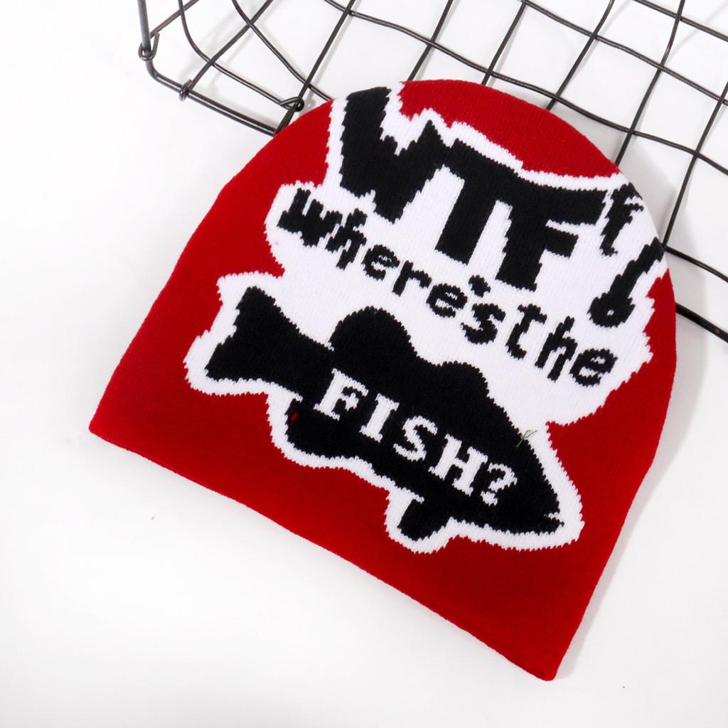 Fashion Color Blocked Letter Pattern Neutral Casual Warm Knitted Hat For Unisex Daily Fashion