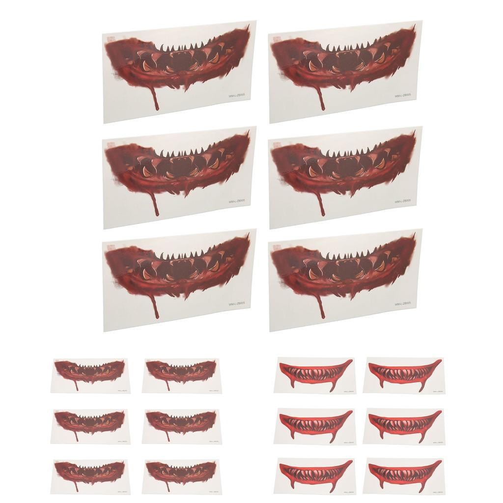 Ужасная татуировка на ртом, сделай сам, большой рот, розыгрыш на Хэллоуин, макияж, временная татуировка для косплей-вечеринки 