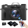 Moledro 4K Digital Camera with Wi-Fi Transfer, 48MP, 180° Rotatable Display, 32GB Micro SD Card, 16x Digital Zoom, Autofocus, HDMI Output, 3-Inch