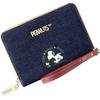 Snoopy Bankbook Large Wide Cute Gift Case, Capacity, Multi-Case Storage, Opening, (Denim)