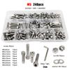 1 Box M1.6 M2 M2.5 M3 M4 M5 M6 M8 DIN912 304 A2 Stainless Steel Hex Hexagon Socket Allen Cap Head Screw Bolt Nut Assortment Kit