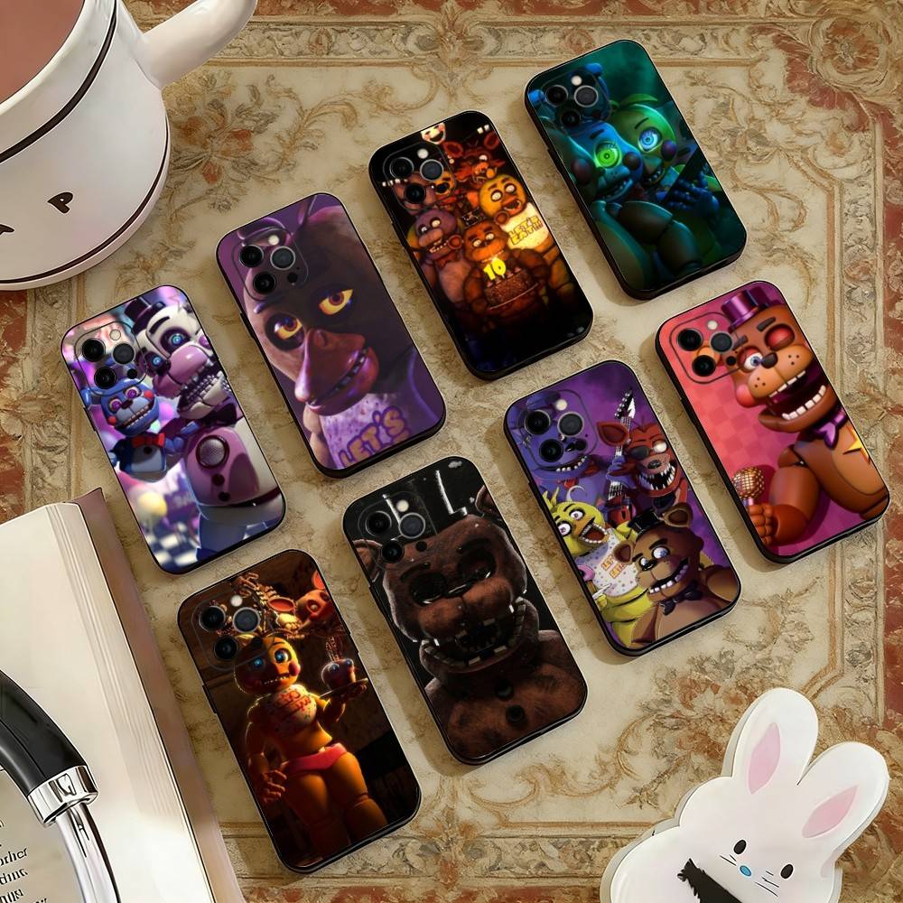 D-FNAF-T-Five-Nights-at-Freddy's Чехол для телефона iPhone 17, 16,15,14,13,12,11 Plus,Pro Max, Другие Мягкий Черный Чехол