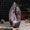 Avalokitesvara Purple Clay Buddism Incense Burner Waterfall Backflow Incense Censer Incense Stick Holder Home Decor Tea Pet