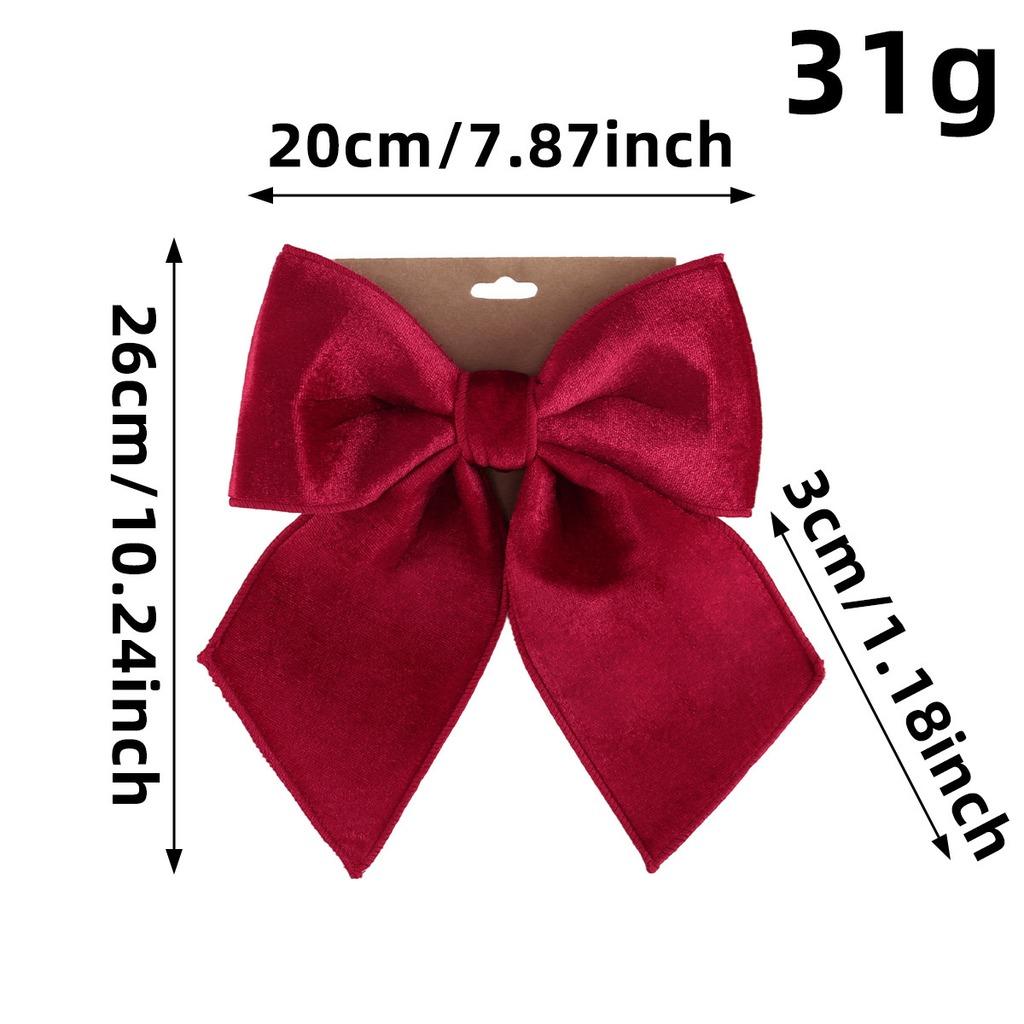 Holiday Decoration Bow Adjustable Velvet Hanging Ornament Decorative Hanging Ornament Soft Velvet Christmas Bow For Christmas