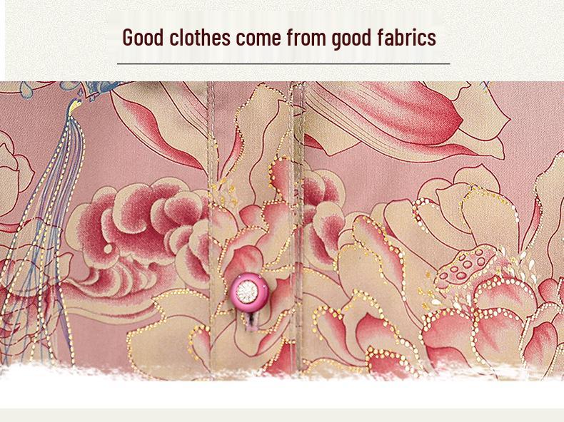 2026 Spring/Summer Plus Size Printed Shirt for Middle-Aged & Elderly Women - Loose & Slimming Mother's Top