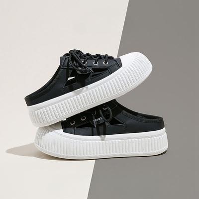 Лето 2024 Кроссовки Женские тапочки и сандалии Женские спортивные шлепанцы с бантом Туфли на высоком каблуке Круглый носок Хлопок Юниор Белый F Vip