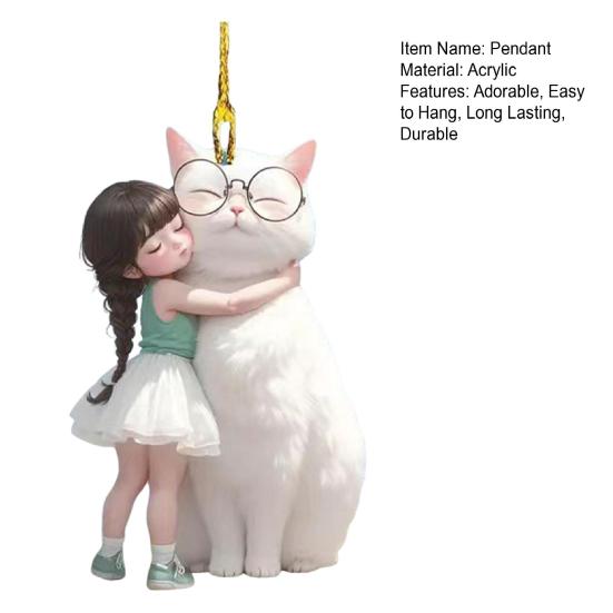 Декоративная подвеска в виде кошки, подвесное украшение со шнурком, легко подвешивается на брелок, украшение на зеркало заднего вида автомобиля