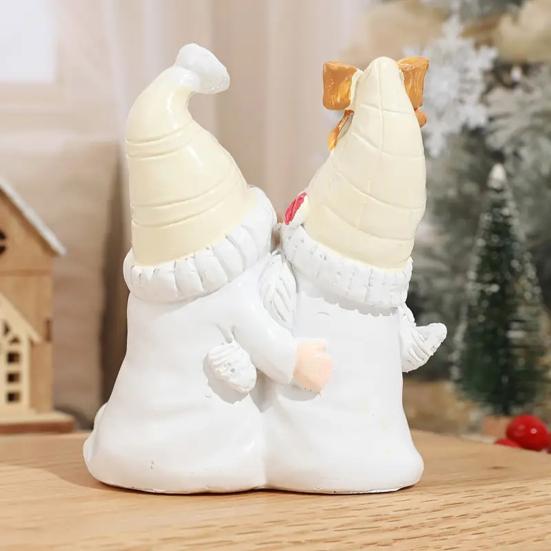 Кофейная пара Фигурка гнома Статуэтка гнома из смолы Безликая скульптура эльфа Рождество Домашний офис Кафе Кофе