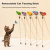 Телескопическая игрушка-палочка для кошек с колокольчиком. Выдвижная интерактивная палочка для котенка. Палка-бабочка для кошек. Забавный заклинатель кошек для домашних кошек.