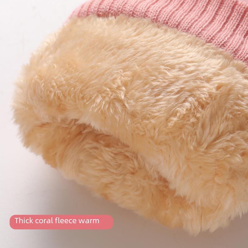 Kids' Winter Touch Screen Ski Gloves - Non-Slip, Windproof, Warm, Five-Finger Design with Velvet Lining