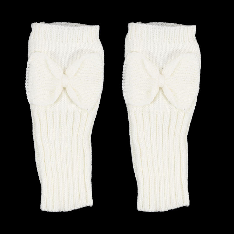Half Fingerless Gloves Women Mitten Winter Warmer Kawaii Sleeve Soft Girls Clothes Winter Bow Knot Knitted Gloves Gift