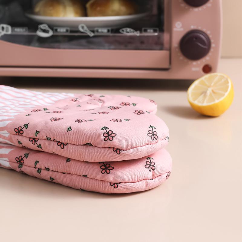 Thick Cotton Heat-Resistant Kitchen Oven Gloves
