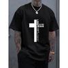 Multiple Color Men's Top Cross Printed Tee O-neck Short Sleeve T-shirt Casual Clothes
