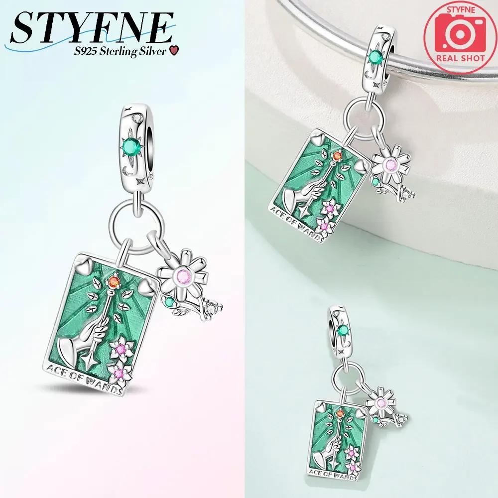 Pink Tarot Card Pendant Bead Component Stars Moon Sun Authentic Original Copper Metal Charm Bead Components Bead Components Compatible With Bracelet