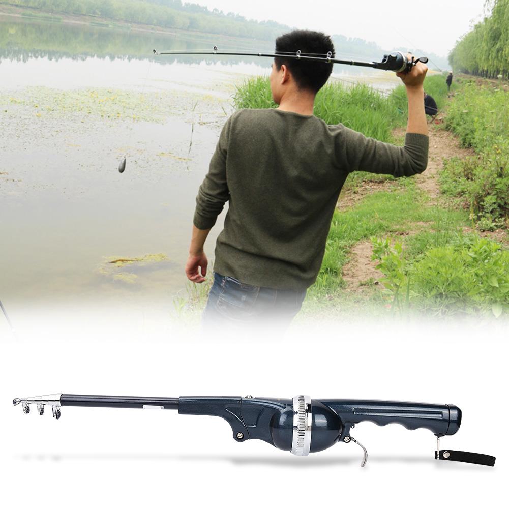 Telescopic Fishing Rod Reel Combo, Portable Casting Lure Tackle, Foldable Ergonomic Grip for Travel Fishing