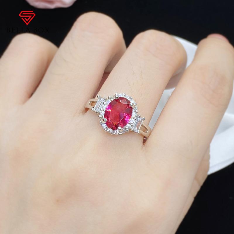 BELLA BOX Круглое красное кольцо ShapeTemperament, новое кольцо для женщин, очаровательное кольцо на свадьбу, помолвку, изысканные элегантные ювелирные изделия, новые модные украшения
