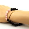 Stones and Minerals. Kunzite Bracelet from Brazil + Matte Black Onyx Beads + 8 Mm Wood. Made In France.