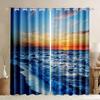 Ocean Beach Sunset Palm Trees 90% Blackout Curtains Tropical Island Decor Seaside Thick Window Drapes For Bedroom Living Room