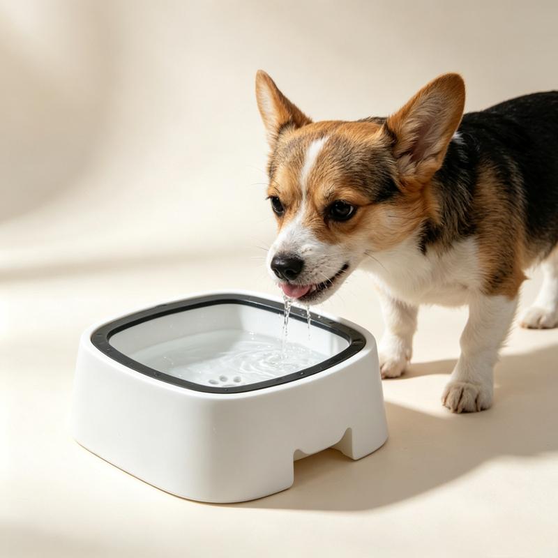 No Spill Pet Water Bowl Floating Insert Dog Cat Water Dispenser No Wet Mouth Beard Anti‑Overflow Splash‑Proof Pet Drinking Bowl for Small Medium