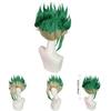 Dr Stone Ishigami Senkuu Cosplay Wig With Green Gradient Short Hair For Character Role Play