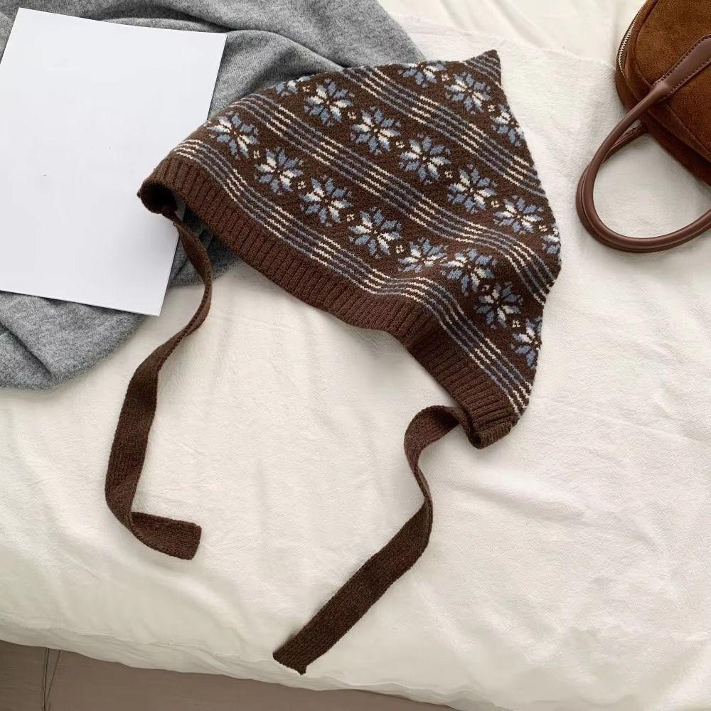 Snowflake Triangle Shawl Y2K Printed Turban Elegant Waist Belt Scarf Clothing Accessories