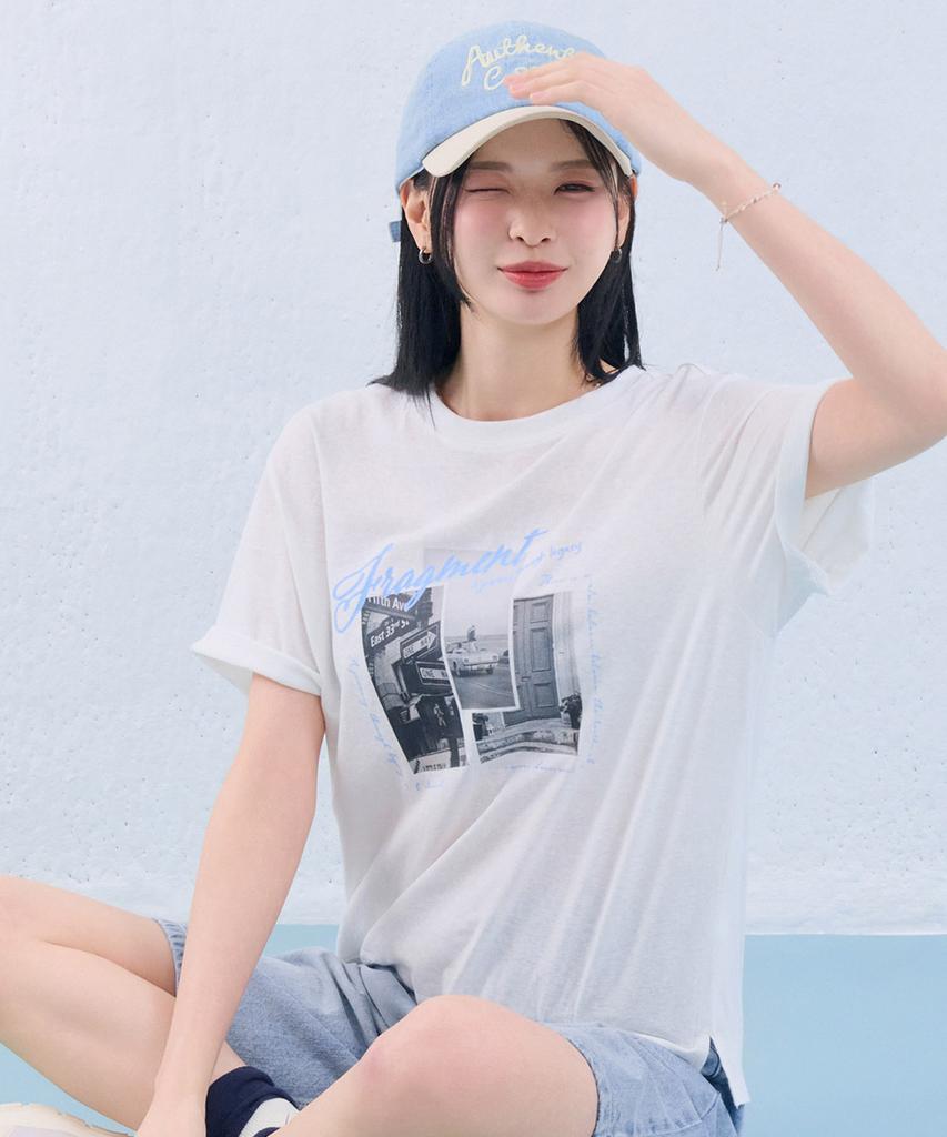 CHASECULT Women'S Slub Print Short Sleeve T-Shirt-Fcrg5871E01