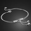 Fashion Cute Girl Bell Anklets Women Solid 925 Sterling Silver Snake Chain Anklets .Contracted Double Chain 27cm Anklets .Jewelry