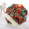 Christmas Horse Ornament with Festive Patterns - Perfect for Automatic Opening Umbrellas, Portable Folding Design, 8-Bone Iron Frame Outdoor