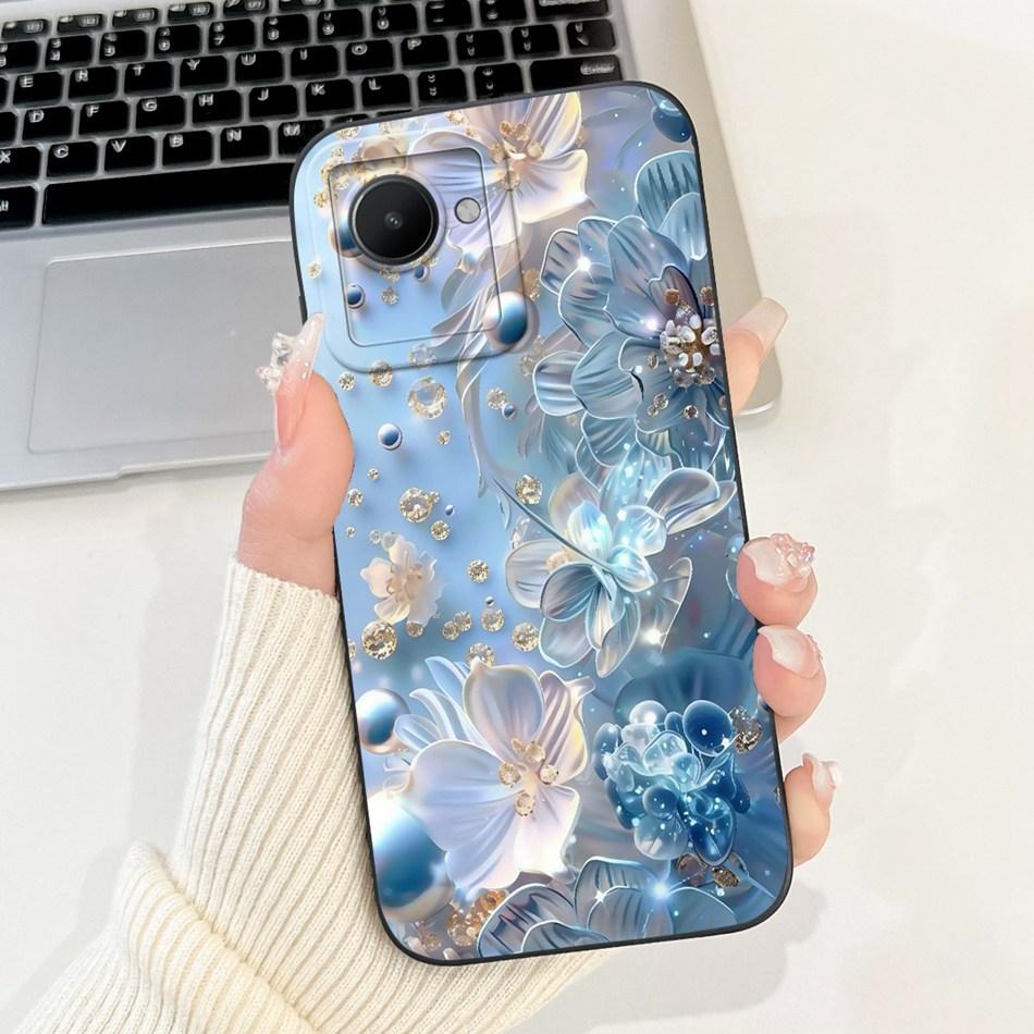 Для Realme C30 C30s Красивый Чехол для Телефона с Рисунком Розы и Бантом Для Realme C30 C30S Мягкие Силиконовые Чехлы