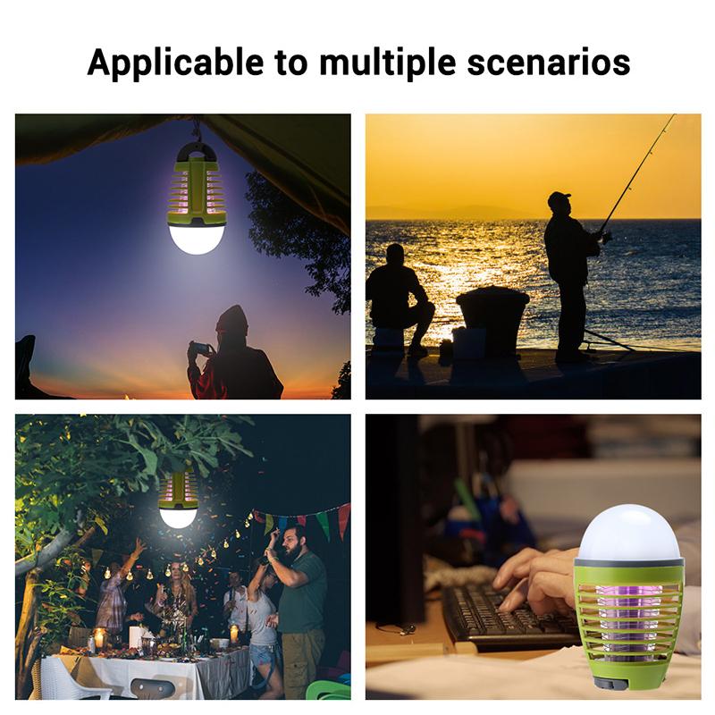 2025 Hot Sales USB Rechargeable LED Mosquito Killer Bulb Waterproof Bug Zapper for Outdoor and Camping