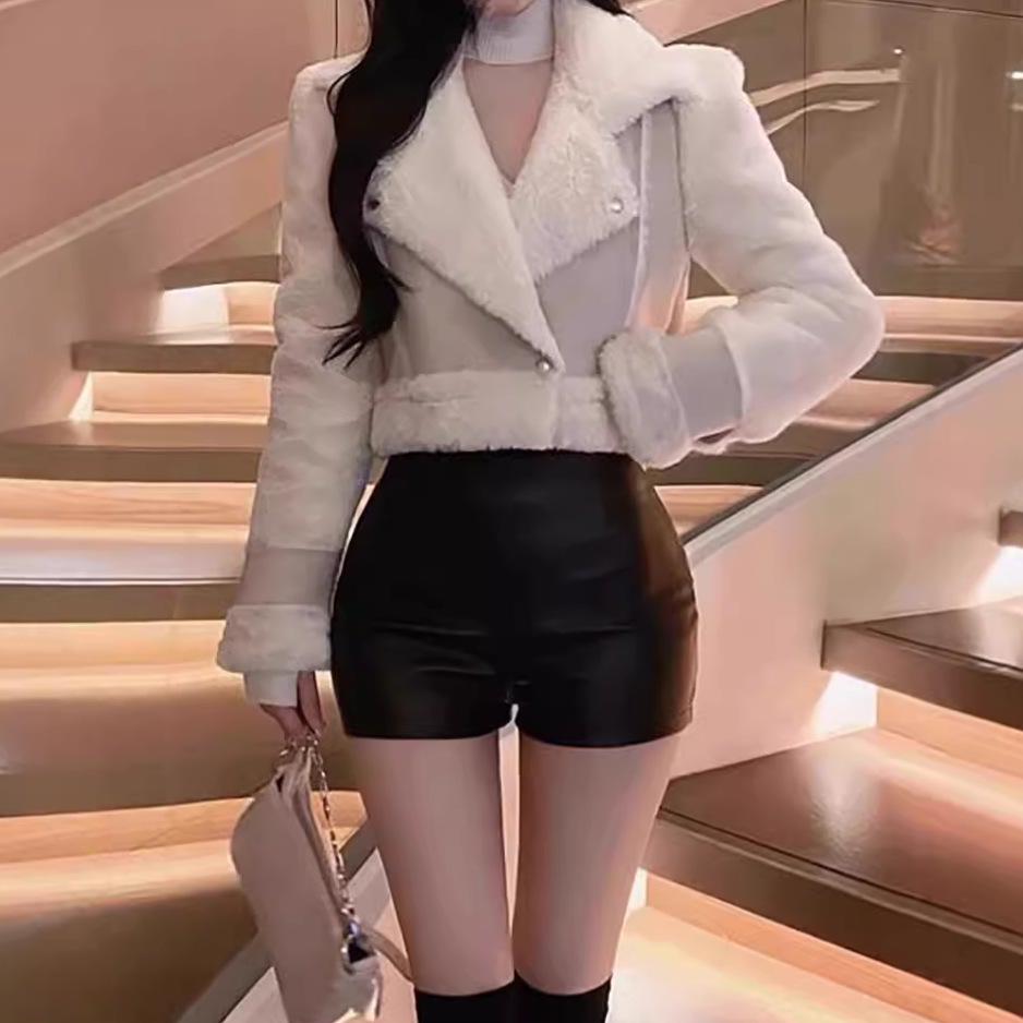 2025 Women's High Waist PU Leather Hip-Hugging Shorts - Sexy, Slimming, Versatile, Super Short Booty Basics