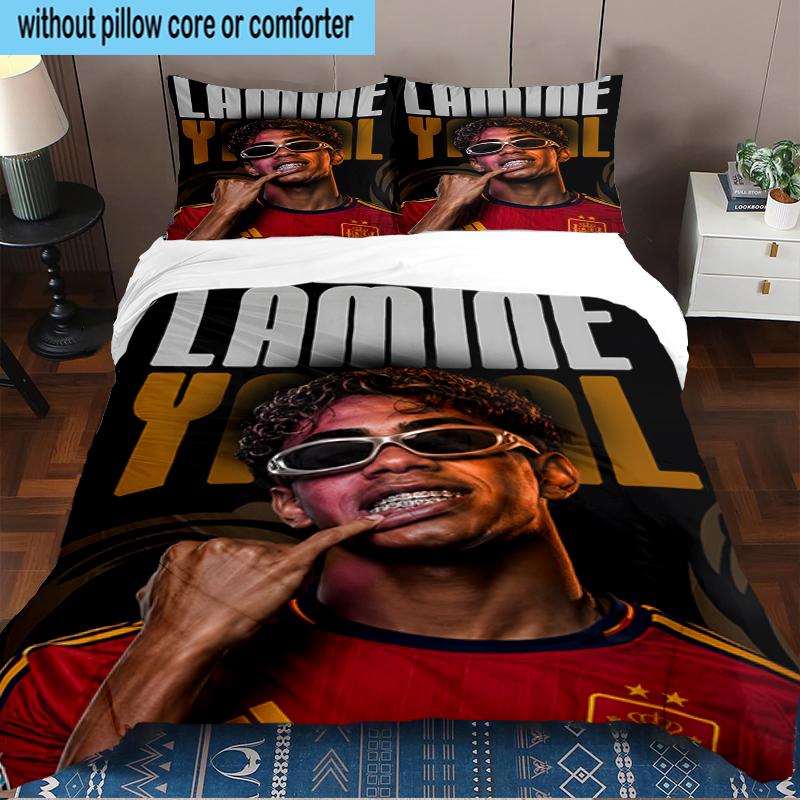 3PCS Lamine Yal Celebration Bedding Set,Including 1pc Duvet Cover And 2pcs Pillowcases Perfect for Bedroom, Dormitory, Fan Christmas gift