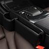 Black PU Leather Left Car Seat Gap Catcher Crevice Filler Storage Box Organizer