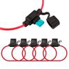 FULARR® 5PCS Premium ACS Small Car Waterproof In-Line Fuse Holder, 16 AWG Wire Harness,
