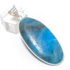 Neon Blue Apatite Gemstone Handmade 925 Sterling Silver Pendant 2.40" M4I66