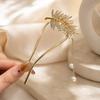 Alloy Hair Fork for Women Korean Pearl U Shaped Hair Pin Floral Bun Holder Non Slip Updo Hair Stick Wedding New Hair Accessories