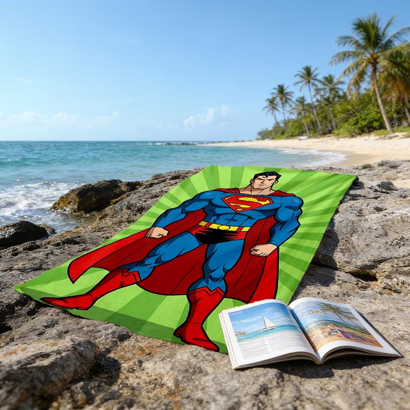 Ultra-Soft Beach Towel with SUPERMAN Theme,Ideal for Pool - Camping, Diving - Perfect Travel Essential, Vibrant Beach Towel.