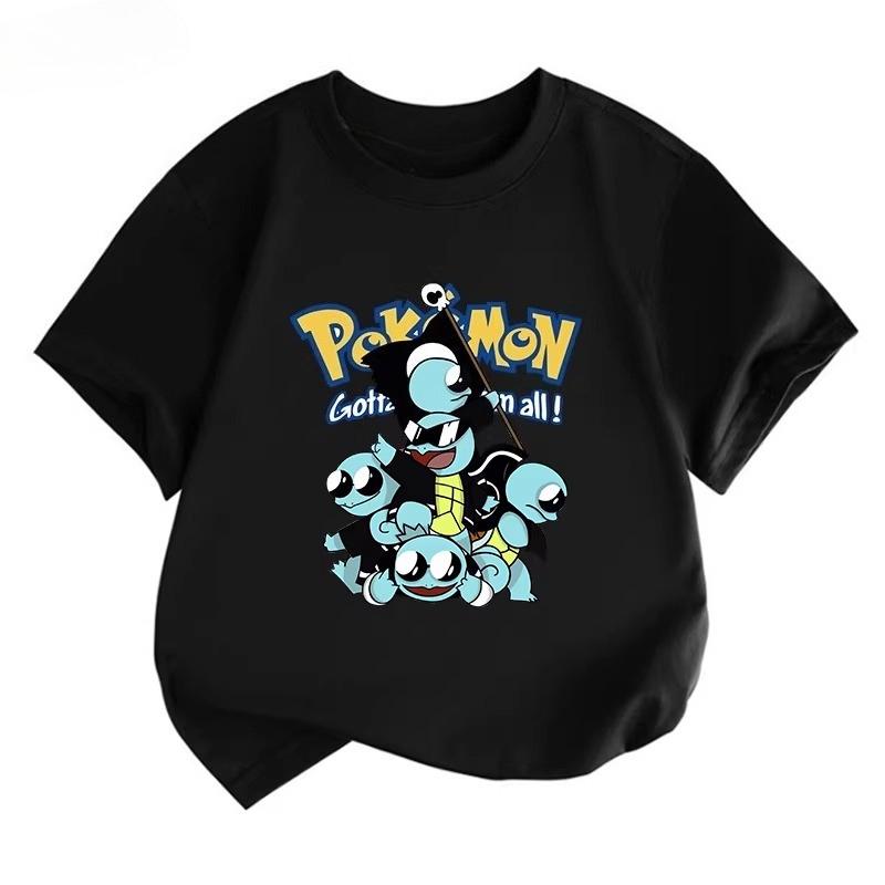 Potdemiel Summer New Squirtle Kids Cotton TShirt Comfortable and Breathable Suitable for Boys and Girls