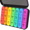 7-Day Pill Organizer - Color-Coded Compartments for Morning & Night Dosing, Plastic Storage Box for Daily Supplements, Medication Management