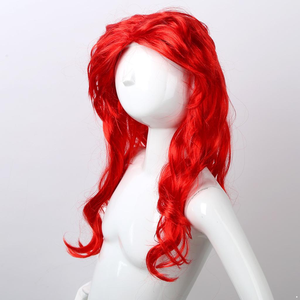 Детский костюм русалки с красным париком и повязкой на голову в виде морской звезды для девочек, сценический костюм для вечеринки, вечерние представления