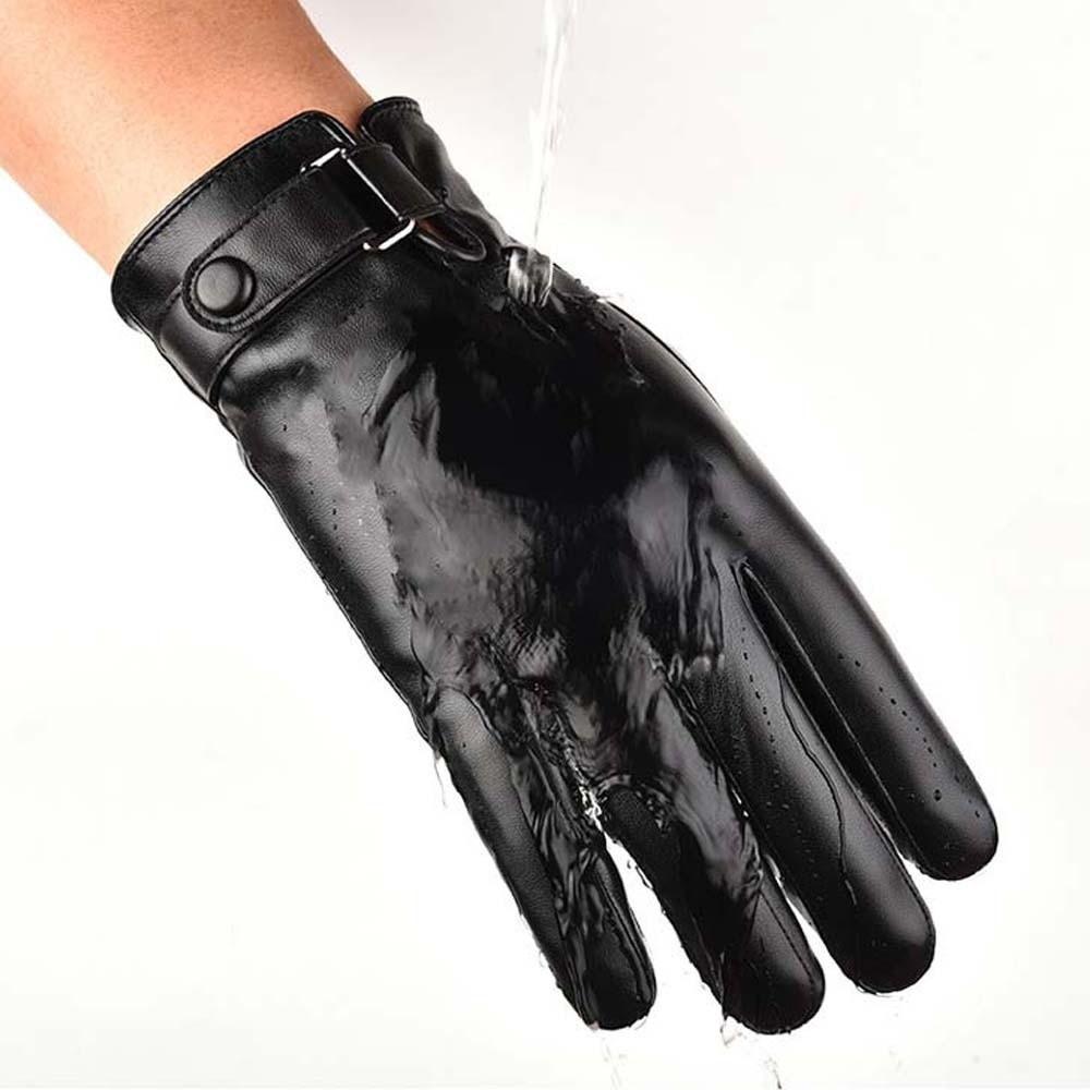 1pair PU Anti-cold Gloves Waterproof Men Finger Mittens Windproof Mittens Couple